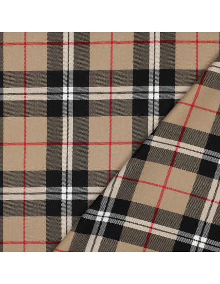 Tessuti tartan scozzesi - Cammello e nero