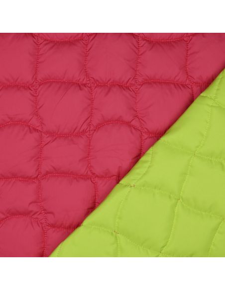 Tessuto trapuntato double face pop - Rosa e giallo