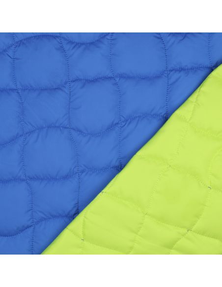 Tessuto trapuntato double face pop - Blu e verde anice