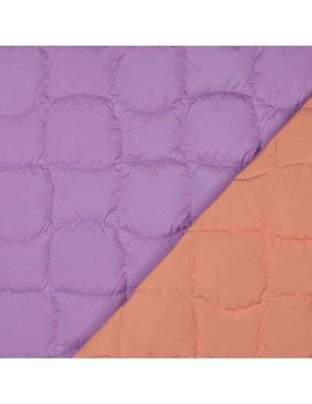 Tessuto trapuntato double face pop - Lilla e albicocca