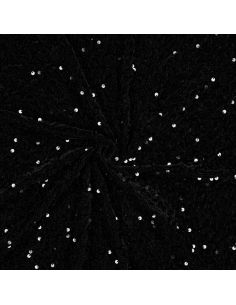 Tessuto paillettes panne di velluto - Nero