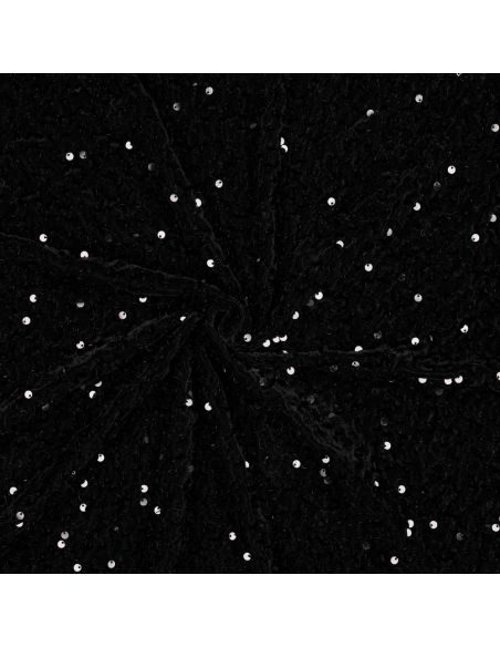 Tessuto paillettes panne di velluto - Nero