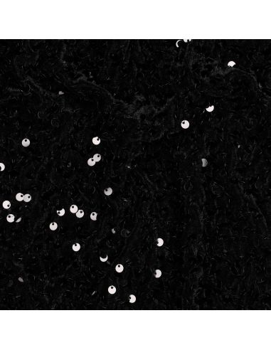 Tessuto paillettes panne di velluto - Nero