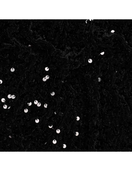 Tessuto paillettes panne di velluto - Nero