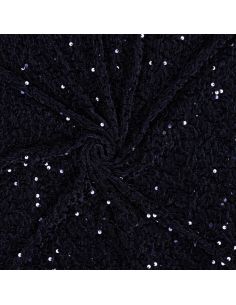 Tessuto paillettes panne di velluto - Blu marino