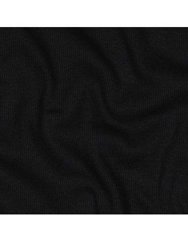 Tessuto jersey a coste - Nero