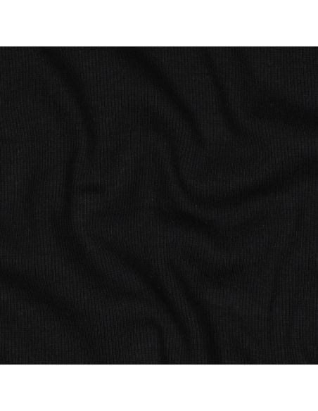 Tessuto jersey a coste - Nero