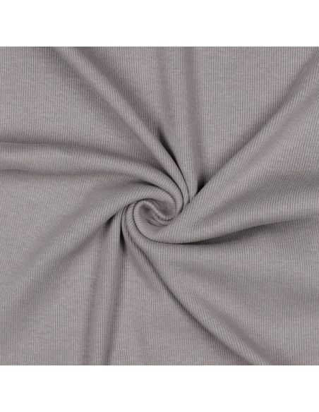 Tessuto jersey a coste - Grigio