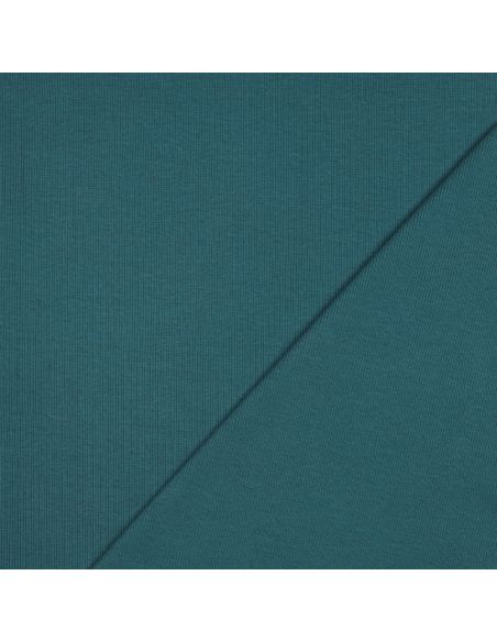 Tessuto jersey a coste - Blu petrolio