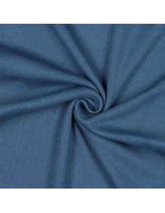 Tessuto jersey a coste - Blu jeans