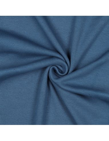 Tessuto jersey a coste - Blu jeans