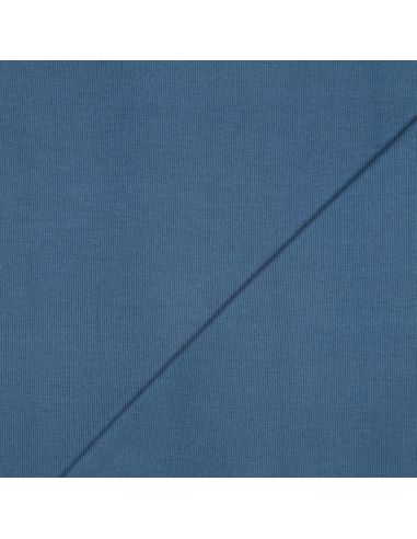 Tessuto jersey a coste - Blu jeans
