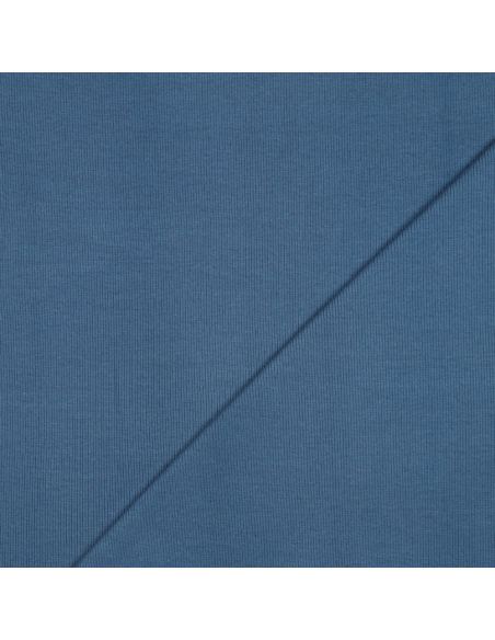 Tessuto jersey a coste - Blu jeans