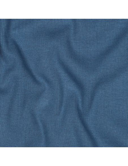 Tessuto jersey a coste - Blu jeans