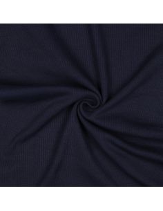 Tessuto jersey a coste - Blu marino