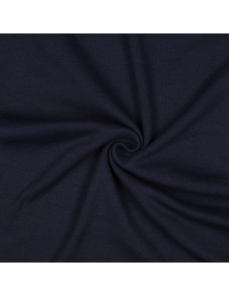 Tessuto jersey a coste - Blu marino