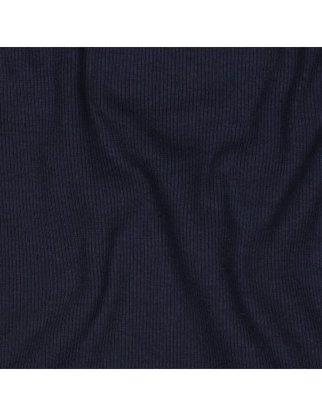 Tessuto jersey a coste - Blu marino