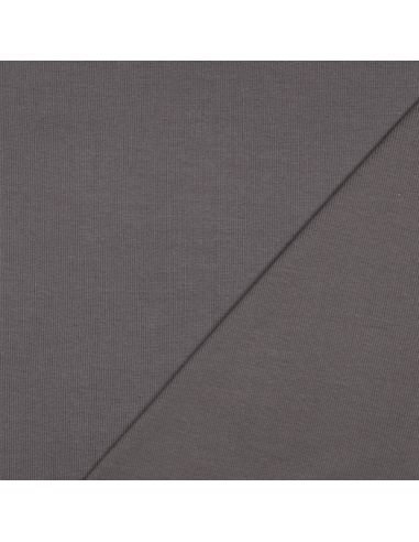 Tessuto jersey a coste - Grigio scuro