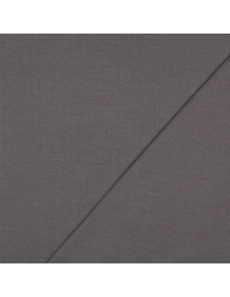 Tessuto jersey a coste - Grigio scuro