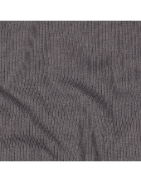 Tessuto jersey a coste - Grigio scuro