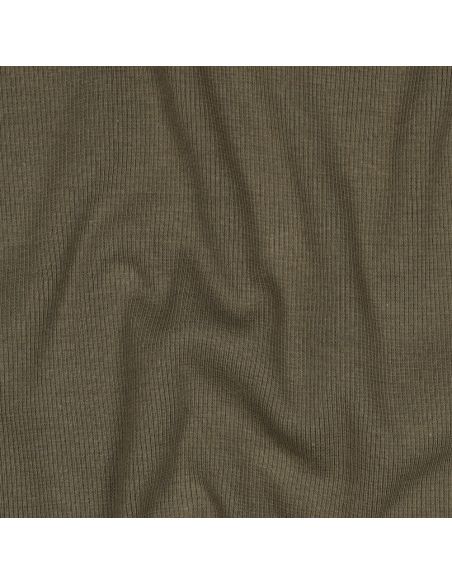 Tessuto jersey a coste - Kaki