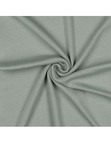 Tessuto jersey a coste - Verde grigio