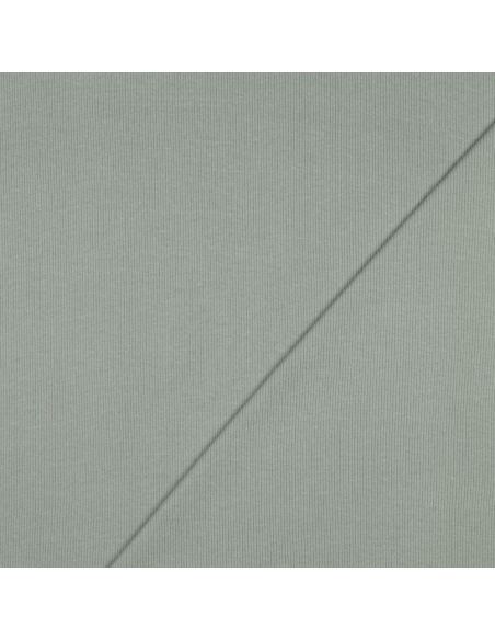 Tessuto jersey a coste - Verde grigio