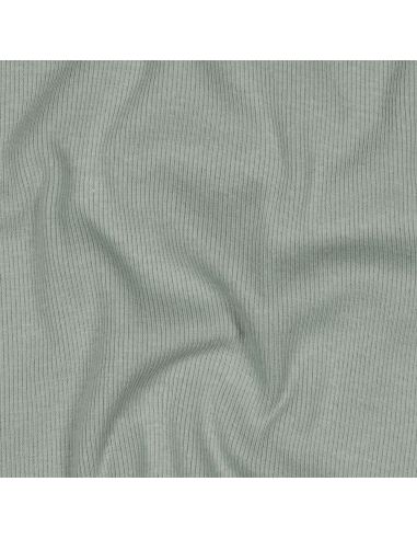 Tessuto jersey a coste - Verde grigio