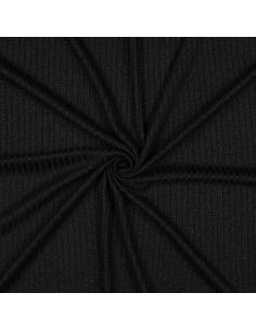 Tessuto a maglia a coste lurex - Nero argentato