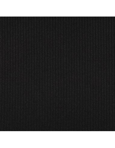 Tessuto a maglia a coste lurex - Nero argentato