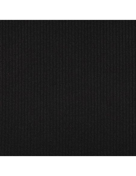 Tessuto a maglia a coste lurex - Nero argentato