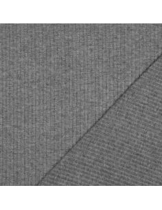 Tessuto a maglia a coste lurex - Grigio argento 2