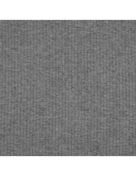 Tessuto a maglia a coste lurex - Grigio argento