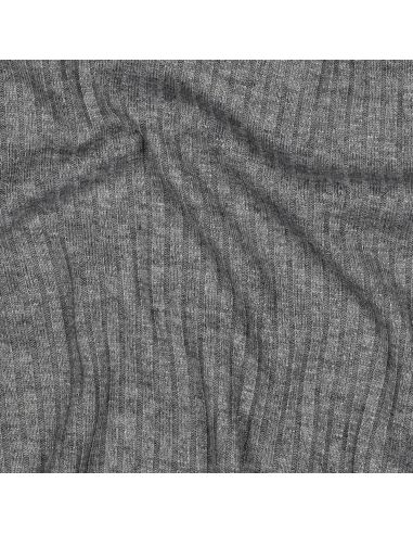 Tessuto a maglia a coste lurex - Grigio argento