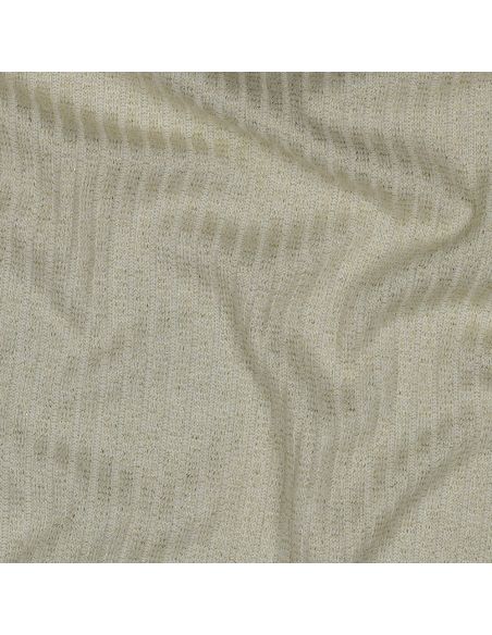 Tessuto a maglia a coste lurex - Ecru dorato