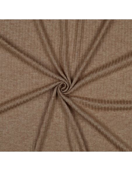 Tessuto a maglia a coste lurex - Beige dorato