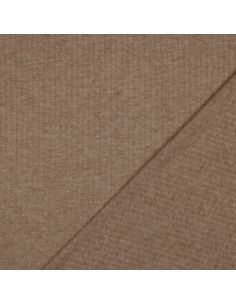 Tessuto a maglia a coste lurex - Beige dorato 2