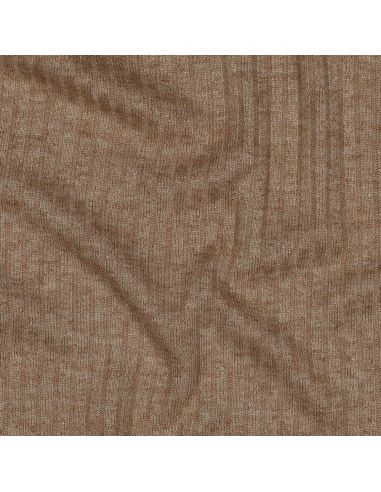 Tessuto a maglia a coste lurex - Beige dorato