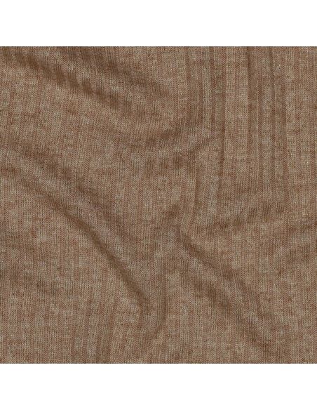Tessuto a maglia a coste lurex - Beige dorato