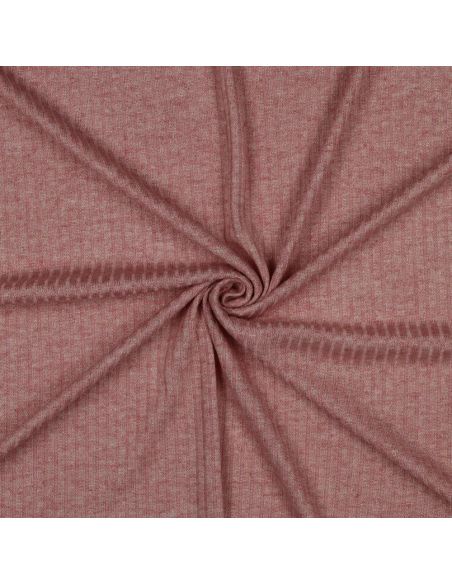 Tessuto a maglia a coste lurex - Rosa dorato