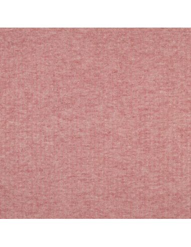 Tessuto a maglia a coste lurex - Rosa dorato