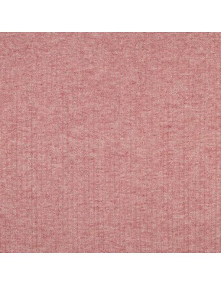 Tessuto a maglia a coste lurex - Rosa dorato