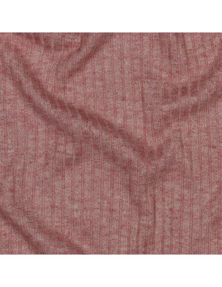 Tessuto a maglia a coste lurex - Rosa dorato
