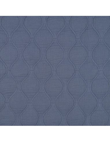 Tessuto trapuntato doppia garza - Blu jeans