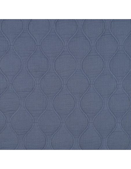 Tessuto trapuntato doppia garza - Blu jeans