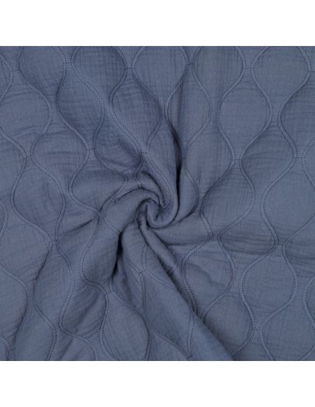 Tessuto trapuntato doppia garza - Blu jeans