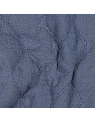 Tessuto trapuntato doppia garza - Blu jeans
