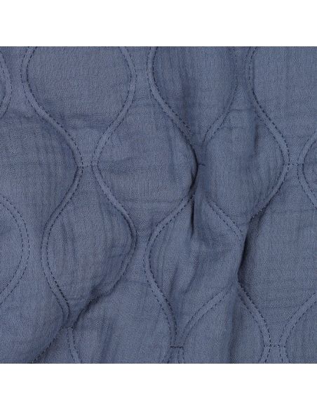 Tessuto trapuntato doppia garza - Blu jeans