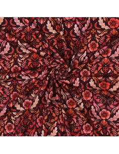Tessuto jersey stampato Clara - Sfondo rosso