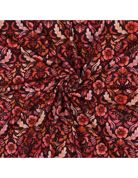 Tessuto jersey stampato Clara - Sfondo rosso